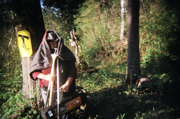 Backcountry canoe trip in Algonquin Park. Blanket was used as mosquito net... as that year the mosquitos were very very very aggressive. 2010